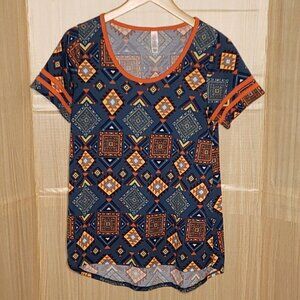 Lularoe Womens Blue Southwestern Tunic Top XS